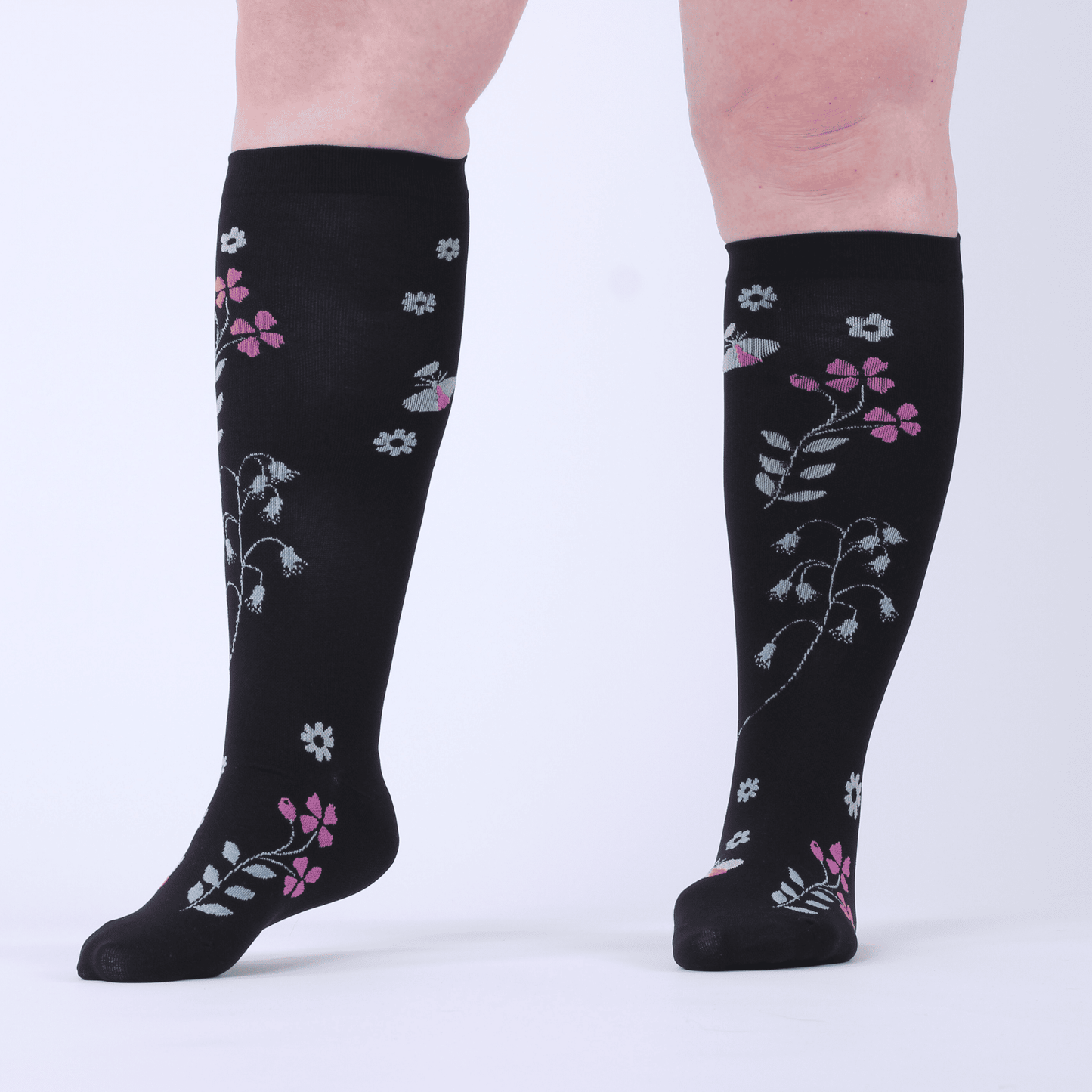 Medias de Compresión Flores Extra Anchas