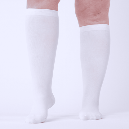 Pack de 5 Pares de Medias de Compresión Blancas Extra Anchas