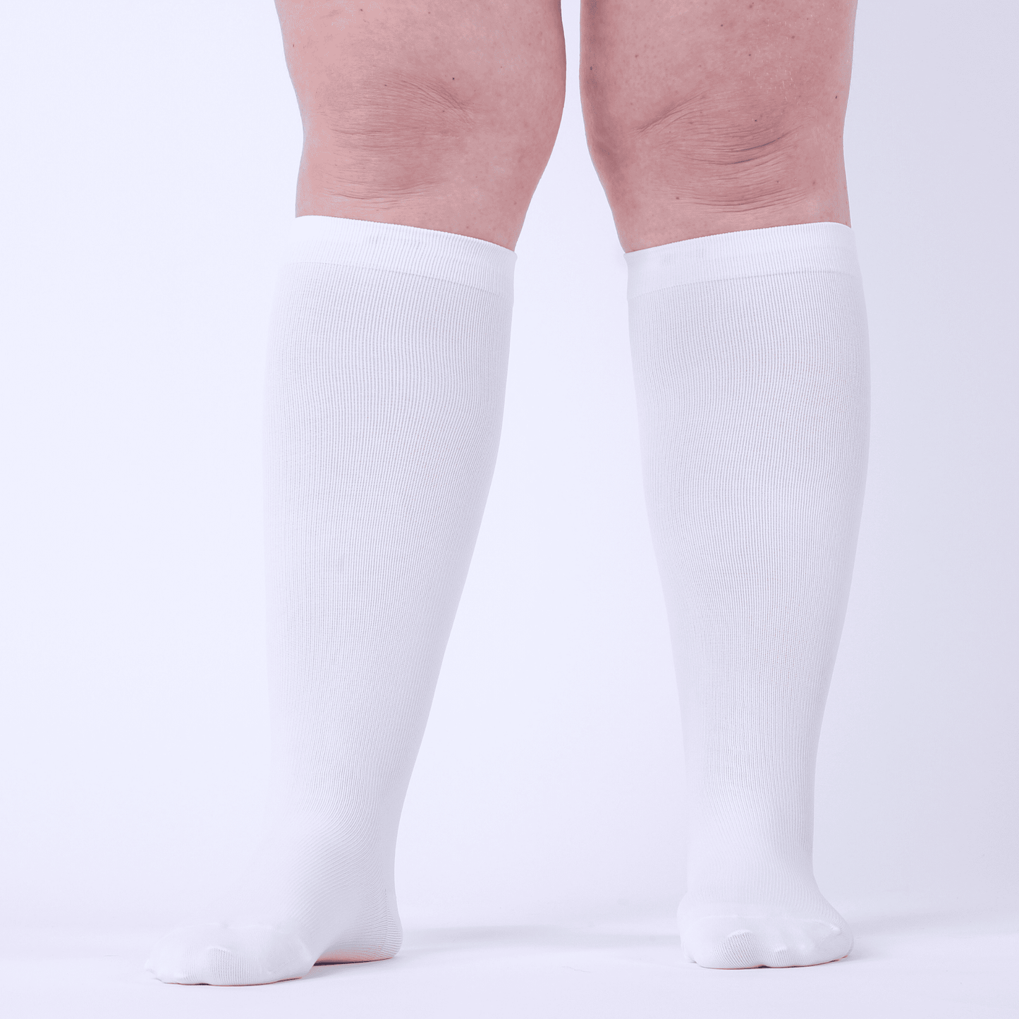 Pack de 5 Pares de Medias de Compresión Blancas Extra Anchas