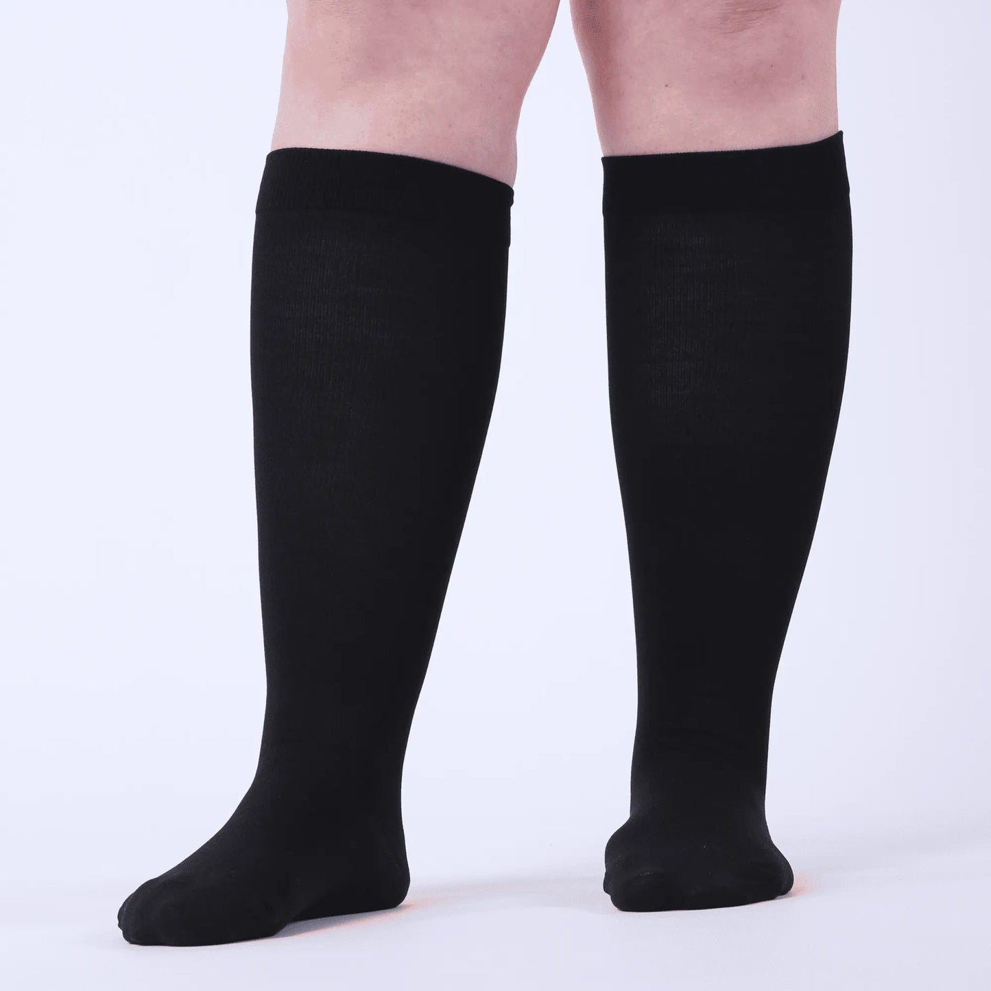 Pack de 5 Pares de Medias de Compresión Negras Extra Anchas