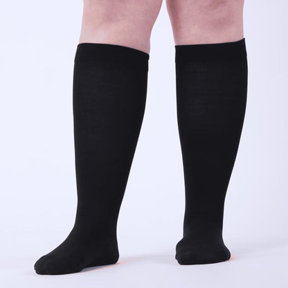 Pack de 5 Pares de Medias de Compresión Negras Extra Anchas