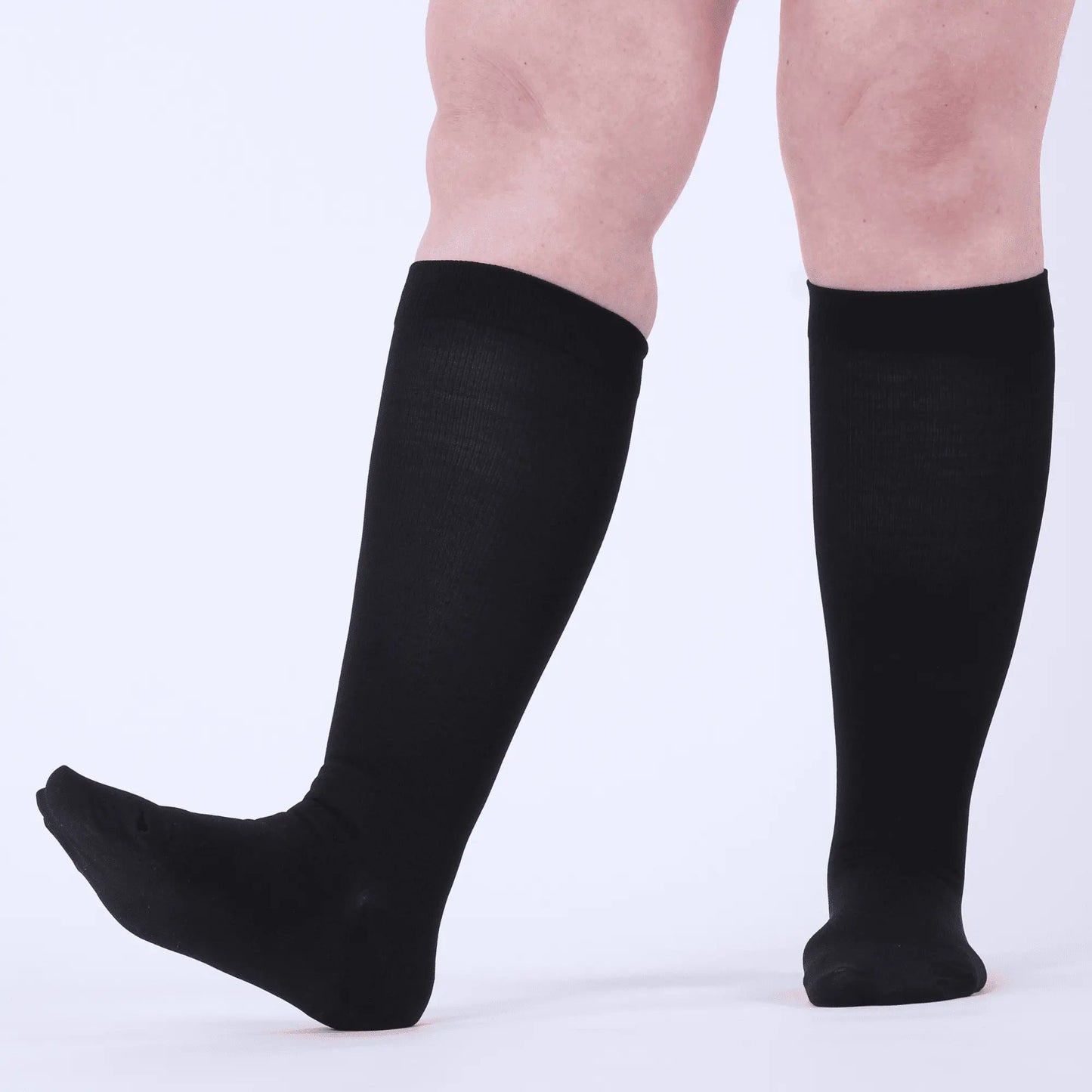 Pack de 5 Pares de Medias de Compresión Negras Extra Anchas
