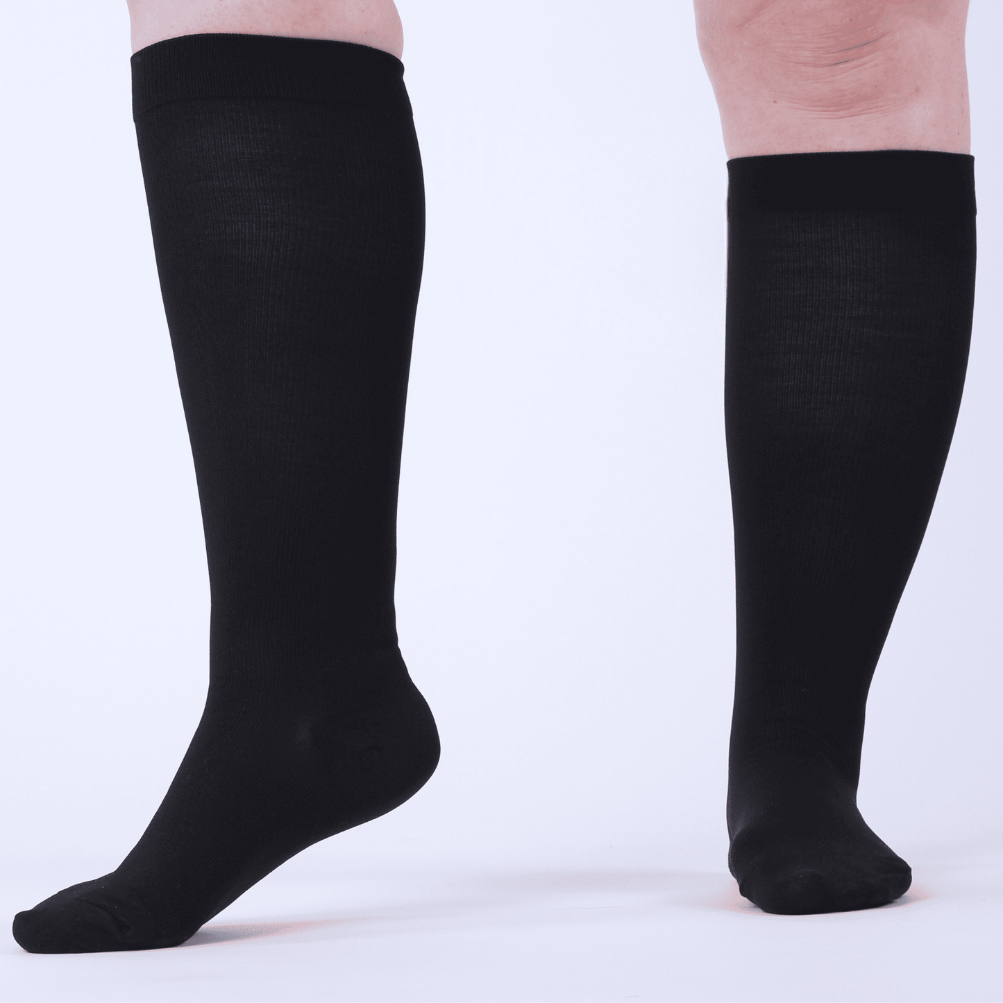 Pack de 5 Pares de Medias de Compresión Negras Extra Anchas