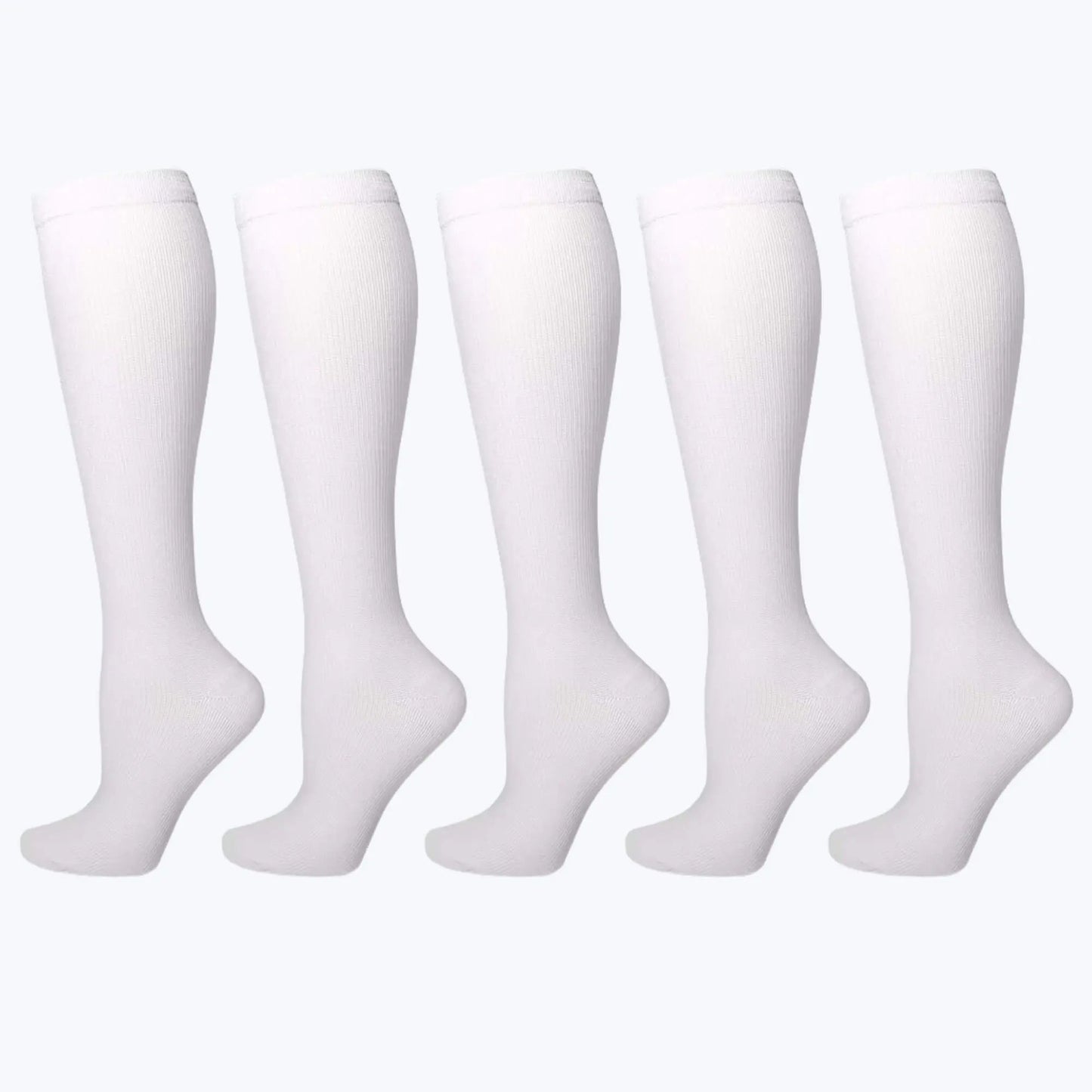 Pack de 5 Pares de Medias de Compresión Blancas