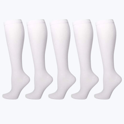 Pack de 5 Pares de Medias de Compresión Blancas