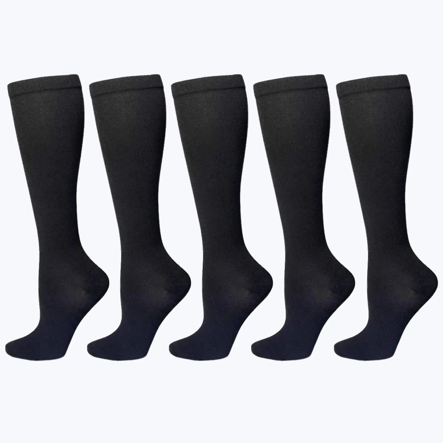 Pack de 5 Pares de Medias de Compresión Negras