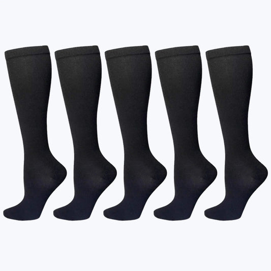 Pack de 5 Pares de Medias de Compresión Negras